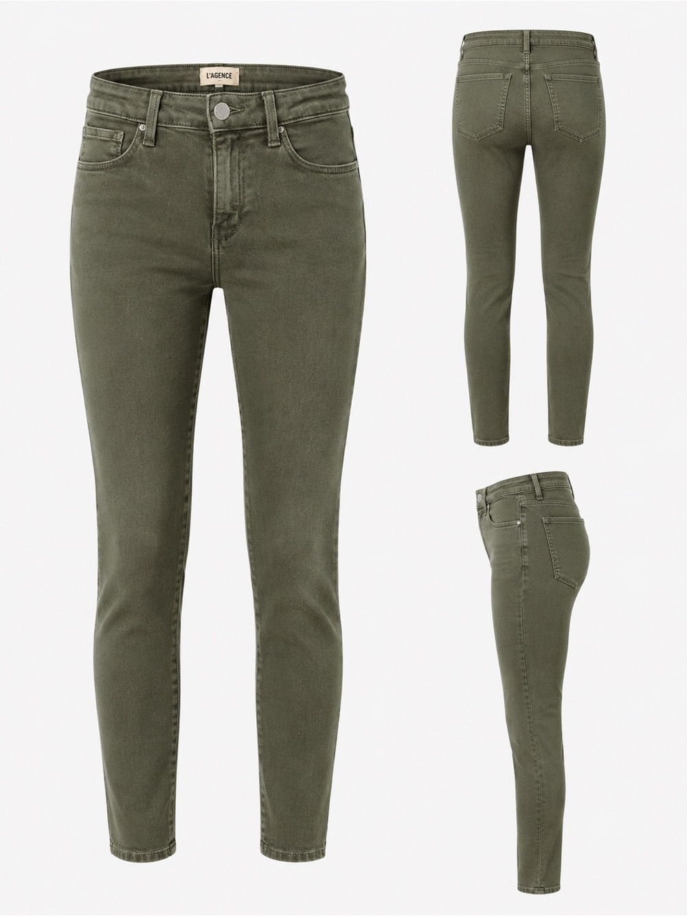 L'AGENCE Olive Green Skinny Jeans